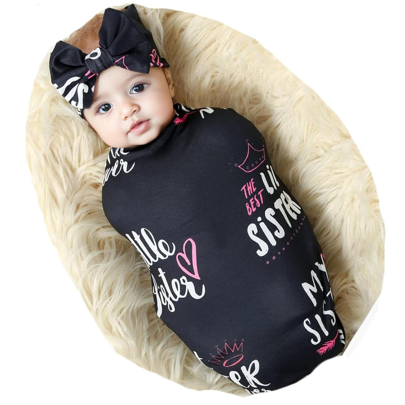 Galabloomer Newborn Receiving Blanket Headband Set Baby Flower Swaddle
