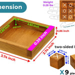 BSIRI Wooden Tic Tac Toe Coffee Table Decor Game Living Room Home Office Decorative Small Desk Bar Top Classic XO Tictactoe Toy Board Travel Size Wood Mini Gifts for Family Games and Gifts for Adults
