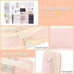 EASTHILL Big Capacity Pencil Case Large Pencil Pouch Stationery Pen Bag for Teen Girls-Pink