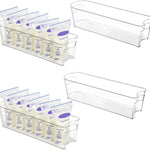 Vtopmart 4Pcs Clear Breastmilk Storage Bags Container in Freezer Fridge | BPA-free Plastic Storage Bins, For Breast Milk Baby Pouches Formula Bottles and Yogurts, In Freezer Fridge and Pantry