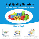 64 Pcs Stacking Tower Game with 22 Cards, Giant Tumble Balance Game for Kids and Adults