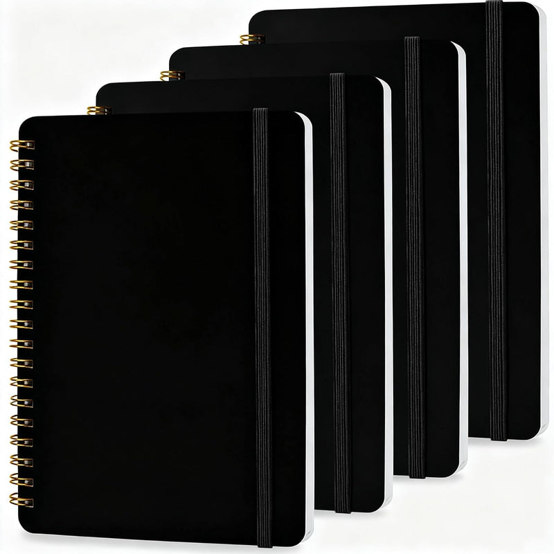 4 PCS Small Spiral Notebook 5x7, Spiral Journal Notebook, Notebooks for Work, Note Taking, School, Small Notebooks 5x7 with Strap, Cute Notebooks for Women 50 Sheets