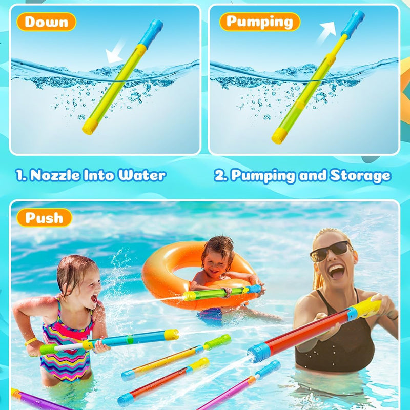 Water Gun Squirt Toys for Kids Adults Shoot Up to 40 Feet 18 Pack | Outdoor Super Blaster, for Age 3-4-5-8-12 Bulk, Fun Water Squirter for Swimming Pool Beach Summer Outside Party Games