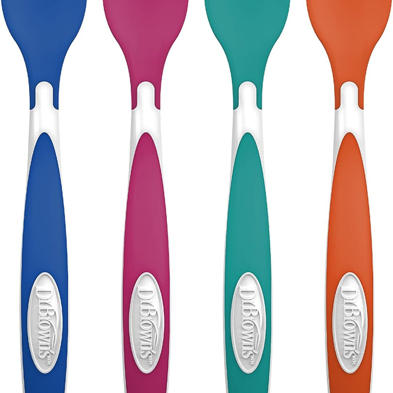 Dr. Brown's Designed to Nourish TempCheck Spoons, 4-Pack, Blue