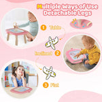 Kikidex Soft Pink Magnetic Drawing Board for Toddler Girls 1-2 Years Old Doodle Learning Toy
