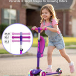 Gotrax KS3 Kids Kick Scooter with LED Lighted Wheels and Adjustable Height Handlebars