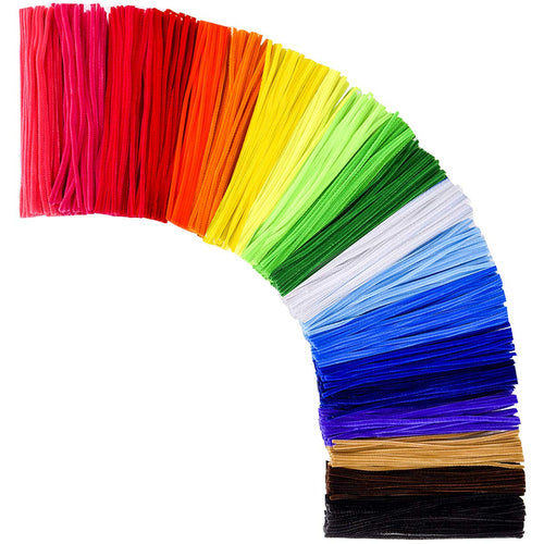 Pipe cleaners set, 1000 pieces, 20 assorted colors, 12 inch chenille stems for art and crafts