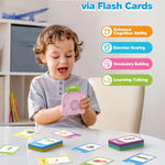 Airbition Talking Flash Cards for Toddlers Montessori Language Learning with 224 Words Pocket Speech Therapy Playthings Children's Sensory Educational Device Pink
