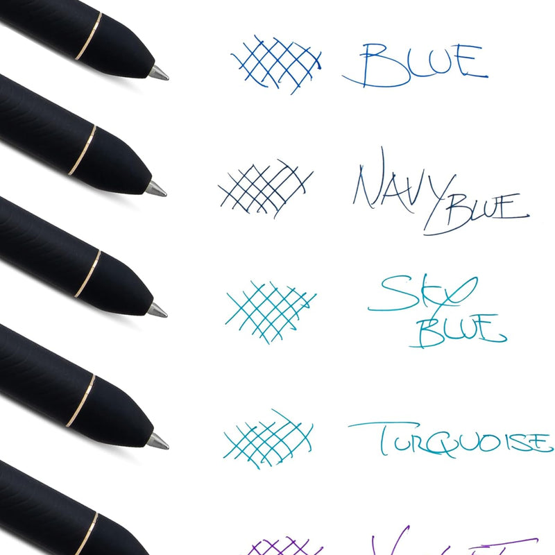Pentel EnerGel Kuro Shades of the Ocean, Retractable Liquid Gel Pen, Assorted Ink Colors, Pack of 5 (BL437OCNPF5)