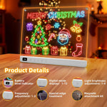 13.7" Rechargeable Led Drawing Board with 8 RGB Colors, 6 Dynamic Modes, Portable Stand for Kids and Adults