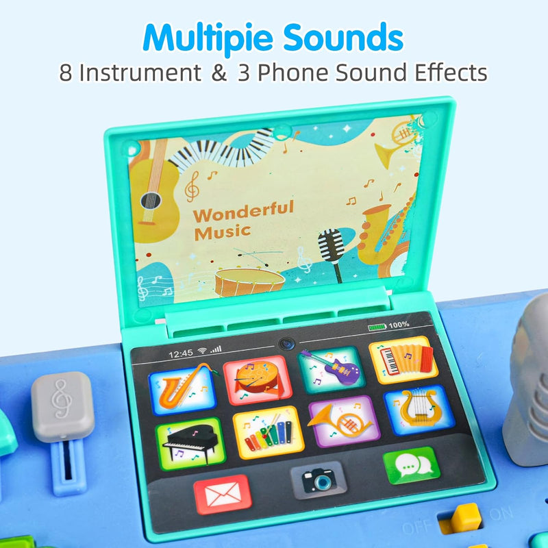 Baby DJ Table Musical Piano Toys for Toddlers Boys Girls with Music & Light | Baby Activity Table Toddler Learning Educational Music Instruments Infant Toy for Boy First Birthday Gifts