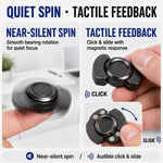 3-in-1 Fidget Spinner, Slider, Clicker| EDC Metal Fidget Toys Adults | Stainless Steel Bearing Stable Spin | Help Relieves Anxiety & Tension | Enhances Focus & Clarity | Compact & Portable, Black