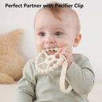 3 Pack Silicone Teething Ring Toys for Babies 0-6 Months, Seposeve Toddler Teethers for 6-12 Months, 12-24 Months, Purple Pink White