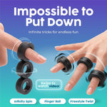 BUNMO Magnetic Fidget Rings – Fidget Toys Adults, Cool Fidgets for Teens, Quiet Fidget Toys, Maximum Strength 8 N50 Magnets, Endless Tricks, Teen Gifts, Fidgets for Kids 8-12, Adult Fidget Toys, Black