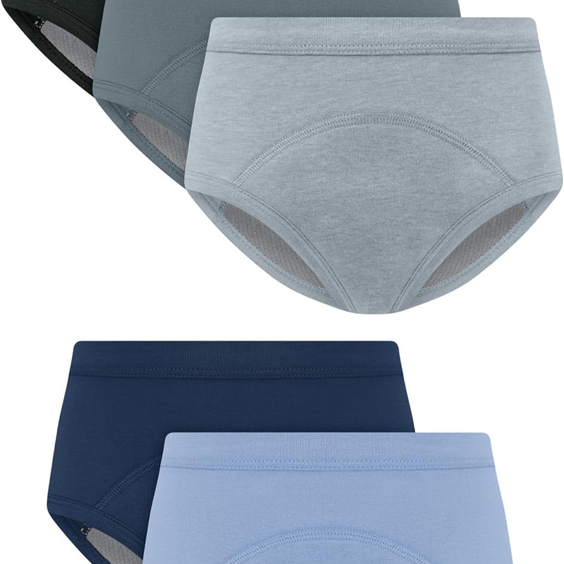 Hanes Boys' Potty Training Underwear, Light Leaks Toddler Cotton Briefs and Boxer Briefs, Multi-pack