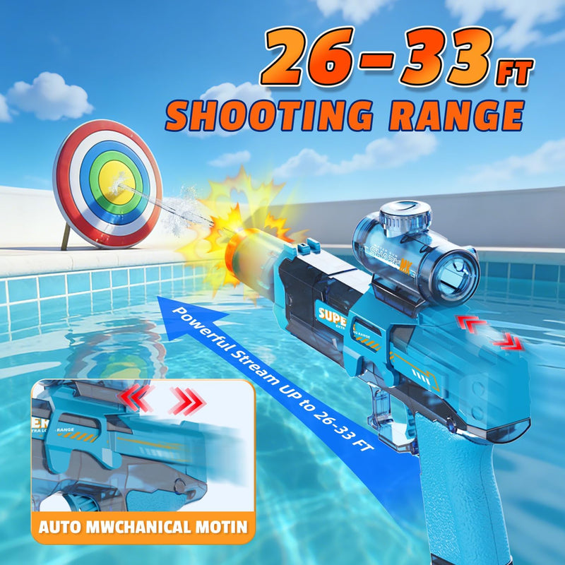 4Pcs Electric Water Gun for Kids Adults, Water Guns Squirt Gun | Toys for boys,Water Spray Sound and Led Light, Leak-Proof Rechargeable Watergun for Summer Outdoor Pool Beach Toys for Boys