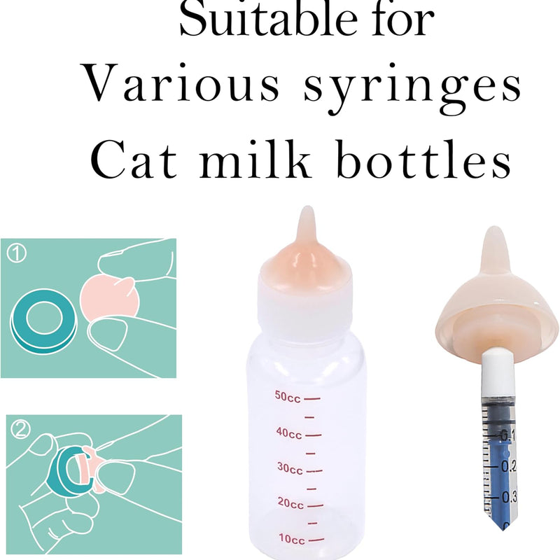 Doggiema Feeding Nipple and Syringes, Puppy Kitten Nipple Feeder Kit | for neonatal kittens, kitten bottle feeding kit,kitten nursing kit,syringe for feeding, nipples for feeding
