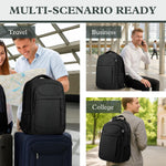 Travel Laptop Backpack 17 Inch, Sturdy Professional Travel Backpack for Men Women with LifetimeWarranty, Airline Approved Big Large Business Work College Computer Backpack, Black