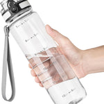 OLDLEY 32 oz Water Bottle, Motivational Water Bottle with Time Marker, Sports Water Bottle With Strap, Leakproof & BPA Free Large Water Bottles for School, Gym, Travel, Outdoor, Tritan, Transparent
