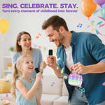 YLL Portable Karaoke Machine with 2 Wireless Mics, Kids Singing Toy for 3-10+ Years