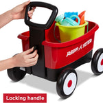 radio flyer push & pull walker wagon with garden tools, red, for kids 1-4 years old