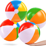 JOYIN 4-Pack 20" Beach Balls - Large Rainbow Beach Ball Inflatable Pool Toys for Party Supplies Decorations, Adults Kids Birthday Luau Summer Beach Water Games Beachball Party Favors