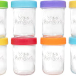 WeeSprout Glass Baby Food Storage Jars w/Lids (4 oz, 12 Pack Set) Snack, Puree, Reusable Small Containers, Breast Milk, Fridge or Freezer, Microwave & Dishwasher Safe, Essential Must Have for Infants