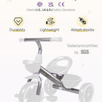 Krido Toddler Tricycle for 2-5 Year Olds - Pink Bike for 24 Month to 4 Year Old Girls and Boys