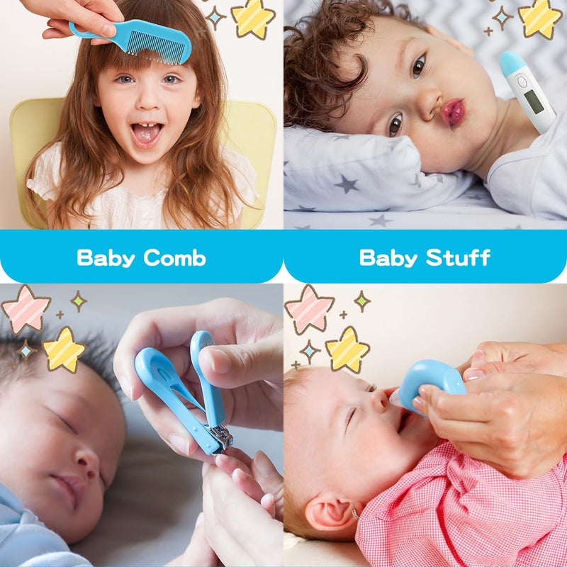 Baby Healthcare and Grooming Kit, Portable Baby Safety Care Set, Baby Essentials kit for Newborn (Blue 20 in 1)