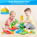 Hieoby Montessori Toys for Toddlers Boys Girls Preschool Learning Activities 30Pcs Building Blocks Stacking Educational Toys STEM Toddler Manipulatives Birthday Gifts Toddler Toys for 3 4 Year Old