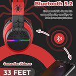 iClever BTH12 Kids Bluetooth Headphones 85H Playtime with LED Lights Travel | SafeSound Tech, Stereo Sound, USB C Charging AUX Cable Over Ear Built-in Mic, Kids Wireless Headphones for Toddler Boys Girls