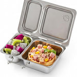 PlanetBox Rover Lunchbox Replacement - Brushed Stainless Steel Bento Box for Kids and Adults, Recycled Sustainable Lunch Box with Multi-Compartment Design