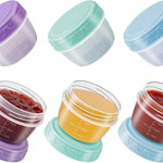 Salad Dressing Container to Go with lids Dishwasher and Microwave Safe | Tiny Condiment Containers with Graduated Lines, Reusable Leakproof Small Sauce Containers for Lunch Box 6 Pcs 2.7 OZ Mixed 1