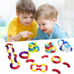 Sensory Fidget Toys - 6PCS Multicolor Twisty Fidget Toys for Adults, Boys, Girls for Relaxation, Anxiety Stress Relief, Decompression - Squeeze, Twist, Chain Spinner Alternative Gift