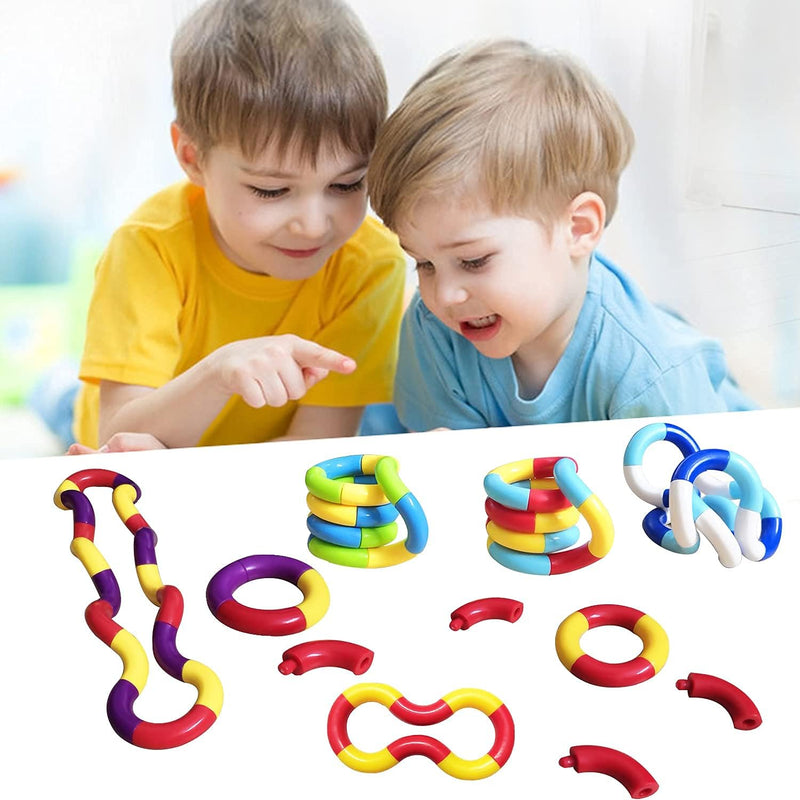 Sensory Fidget Toys - 6PCS Multicolor Twisty Fidget Toys for Adults, Boys, Girls for Relaxation, Anxiety Stress Relief, Decompression - Squeeze, Twist, Chain Spinner Alternative Gift