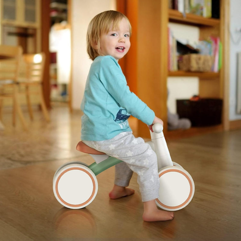 SEREED Baby Balance Bike for 1-2 year olds, Aluminum Frame, 4 Wheels, Sturdy and Comfortable Design