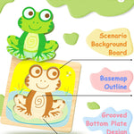 Benresive Wooden Toddler Puzzles, 6pcs Animal Montessori Toys for 1-3 Year Olds