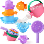 Baby Bath Toys, Mold Free Bath Toys Toddlers 2-4 | Stacking Boat Sensory Water Table Toys and Toddler Pool Toys as Gifts for Boys and Girls Ages 1-3