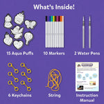 Skillmatics Aqua Puffs Unicorns, Art & Craft Gift for Kids, Paint by Number | DIY Princess Puffy Keychains, Screen-Free, Mess-Free Activity, Creative Kit for Girls & Boys Ages 4, 5, 6, 7, 8, 9, 10