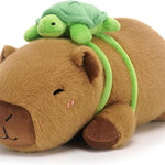 SQEQE Weighted Stuffed Animals Capybara Plush, Weighted Capybara Stuffed Animals with Turtle Backpack, Soft Pillow Toy for Kids Adults, Birthday Present & Valentines Gifts 9.8 Inch, 0.8 Lb