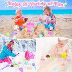 Collapsible Beach Toys Set for Kids & Toddlers: Foldable Bucket, Shovels, Sand Molds, Ice Cream Playset