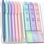 Four Candies Cute Mechanical Pencil Set, 0.7mm Medium Point, 6-Count Pack | 360 HB/2B Leads, 3 Erasers, 9 Eraser Refills, Storage Case, Triangular Grip, for Everyday Homework & Journal