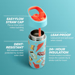 Gatorade Kids' Rookie Metal Water Bottle, 12oz, Stainless Steel Bottle, Double-Wall Insulation, Vacuum Insulated, Thermo Mug