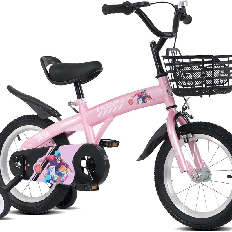 16 18 Inch Kids Bike with Training Wheels, Sturdy Frame and Adjustable Components