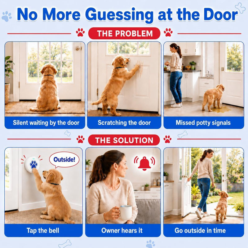 ChunHee Dog Training Bells for Door - Dog Door Bell for with 36 Custom Sounds | Dog Bell for Door Potty Training | Chew-Proof & Adjustable Volume (0-115dB) | Teach Puppies to Signal to Go Outside
