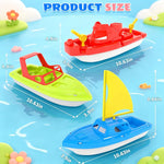 Toy Boat Fleet for Toddlers, Floating Water Play Boats for Pool, Bath & Beach, Colorful Boat Set for Kids Ages 3-5