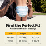 DYPER Baby Swim Diapers Size Medium (20-31 lbs), 19 Count | Disposable Swim Pants | Plant-Based, Hypoallergenic & Fragrance Free | Won't Swell in Water | for Pool, Beach, Swim Lessons & Water Play