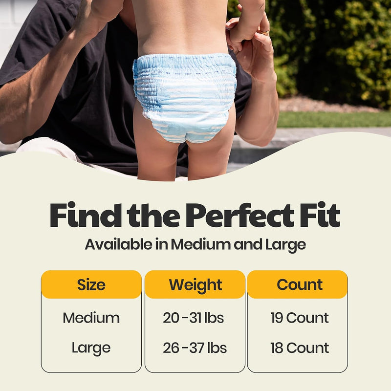 DYPER Baby Swim Diapers Size Medium (20-31 lbs), 19 Count | Disposable Swim Pants | Plant-Based, Hypoallergenic & Fragrance Free | Won't Swell in Water | for Pool, Beach, Swim Lessons & Water Play