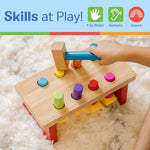 Melissa and Doug Deluxe Pounding Bench Wooden Preschool Learning Toy with Mallet, 10 inches, Ages 2+
