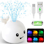 Gigilli Light up Baby Bath Toys for Kids Ages 1-3, Whale Bath Toy Sprinkler, Rechargeable Battery